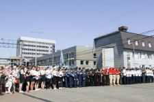 В Тюмени торжественно встретили поезд Министерства обороны РФ