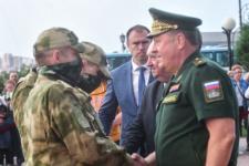 Торжественная церемония отправки первой роты добровольцев подразделения "Тобол" прошла в Тюмени