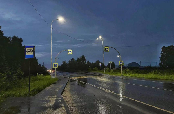 На Велижанском тракте в Тюмени сделали освещение на пешеходных переходах и остановках
