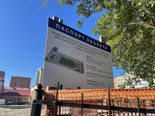 Беговые дорожки, зоны воркаута и ГТО, футбольное поле появятся на территории тюменской гимназии № 1