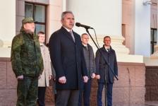 В Тюмени торжественно проводили первые подразделения мобилизованных