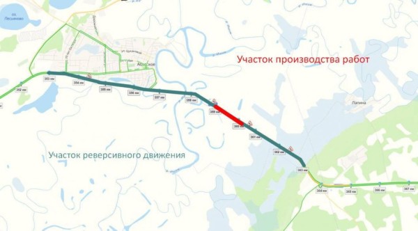 Реверсивное движение действует на трассе Тюмень &ndash; Омск в Абатском районе