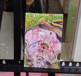 Тобольская художница рисует драконов в московском метро 